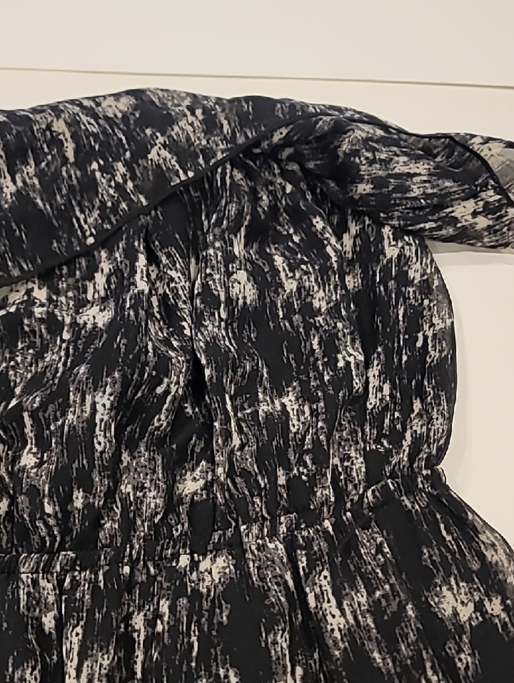 Smocked Strapless Maxi Empire Sun Dress in Black and Cream Medium - Picture 7 of 10
